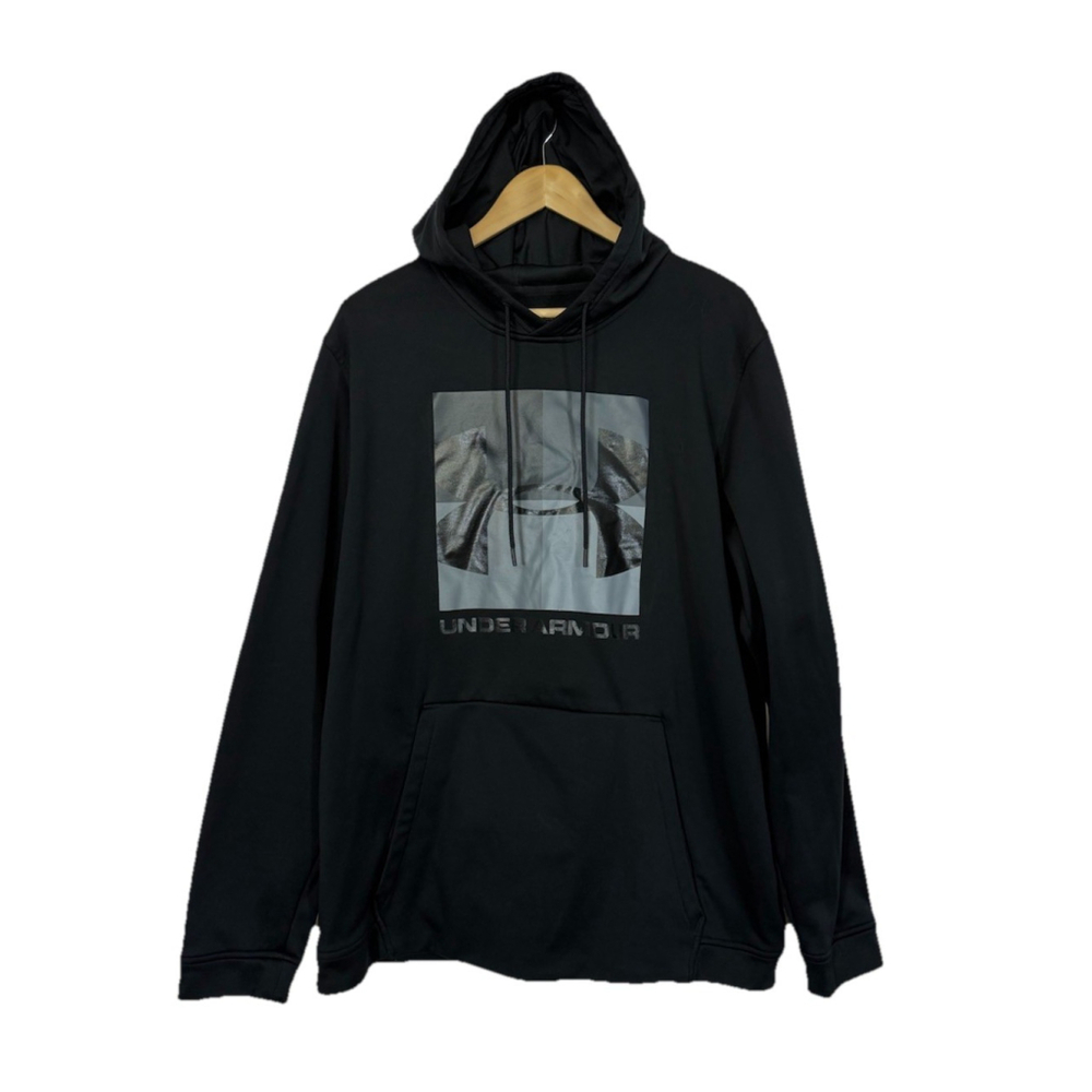 UNDER ARMOUR COLD GEAR MEN'S GRAPHIC HOODIE SWEATSHIRT 2XL Black Pullover Sports